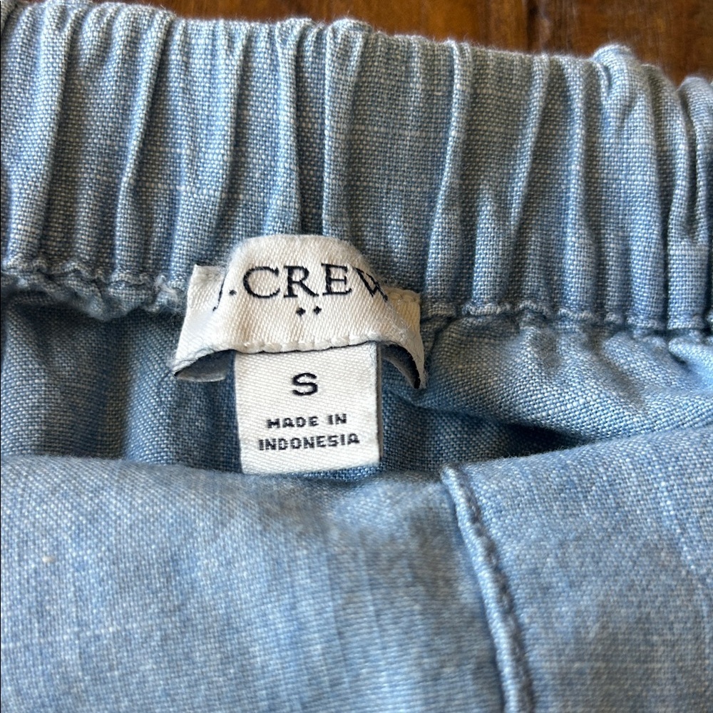 J. Crew Blue Button-Front Ruffle Blouse - Picture 2 of 13